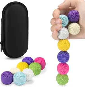 Adults & Teens �C Quiet, Textured marked universal ridge riverbank Magnet Fidgets for ADHD, Autism & Anxiety �C Gift for Desk, Travel & Office Magnetic Sensory Fidget Balls �C 8-Pack Silicone Weighted Stress Relief Toys for 