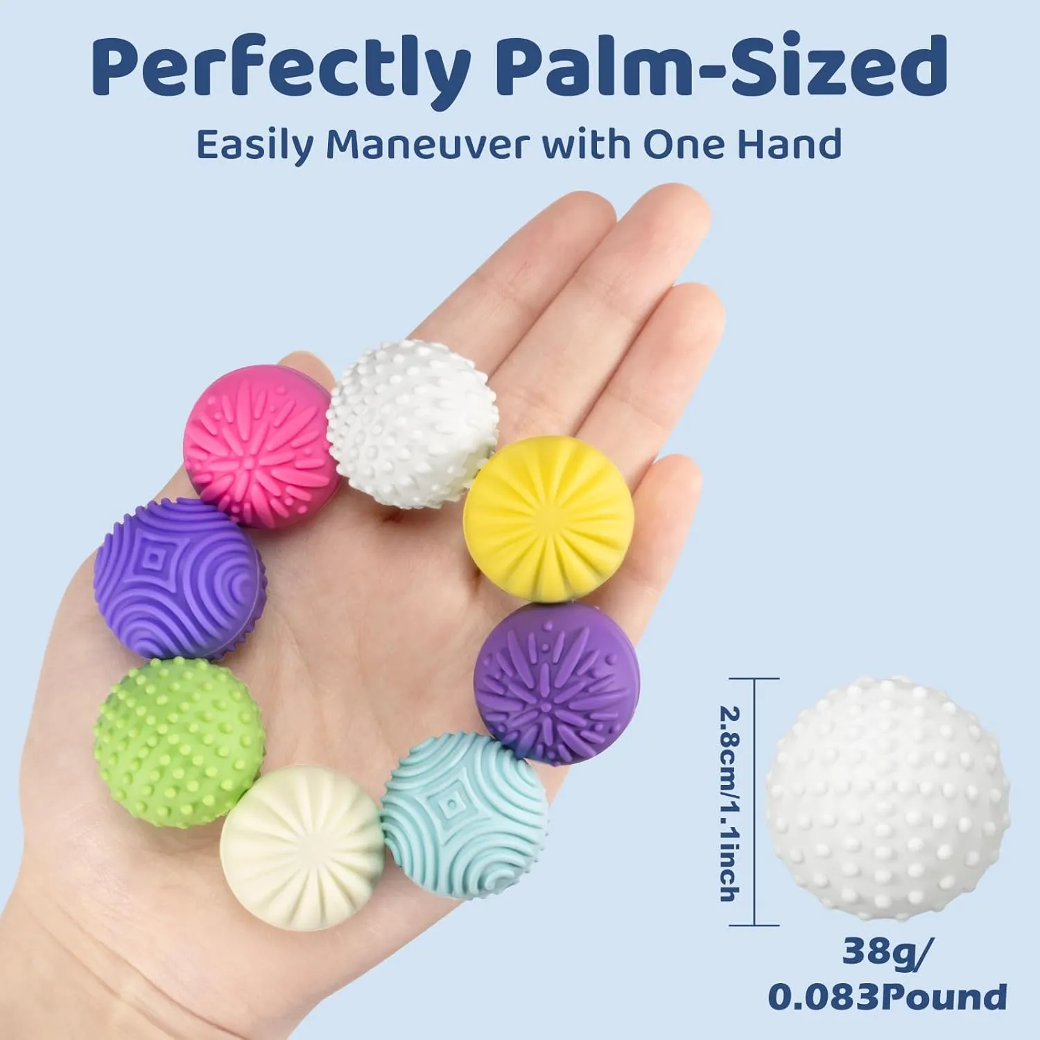 Adults & Teens �C Quiet, Textured marked universal ridge riverbank Magnet Fidgets for ADHD, Autism & Anxiety �C Gift for Desk, Travel & Office Magnetic Sensory Fidget Balls �C 8-Pack Silicone Weighted Stress Relief Toys for 