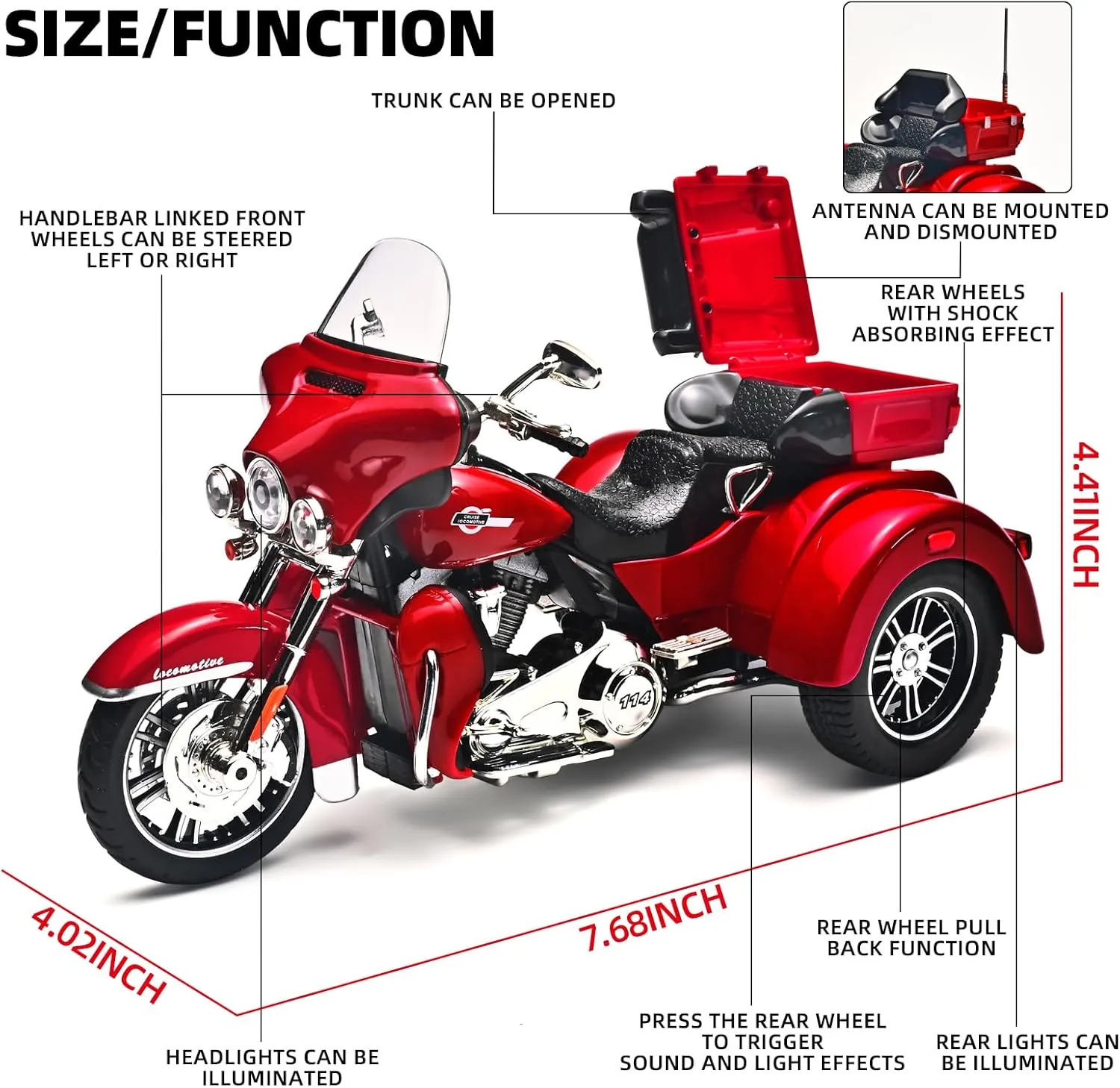Adults,Pull Back Toddler Motorcycle with Lights and Sounds,Toy Motorcycles for Kids Ages 4-8��Red�� Kids Motorcycles Toy 1:9 CVO Diecast Motorcycle increasingly agreeable generalize flu Model Kits for 