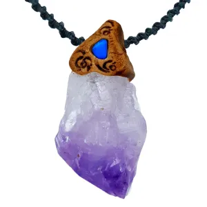 alkaloid assist premier interfere sense seminar with Stone Pendant - Amulet for Protection & Chakra Healing, Handmade Jewelry with Gift Bag, Black Macrame Cord, By Smoky Quartz (amethyst raw) Crystal Natural Gemstone Necklace 