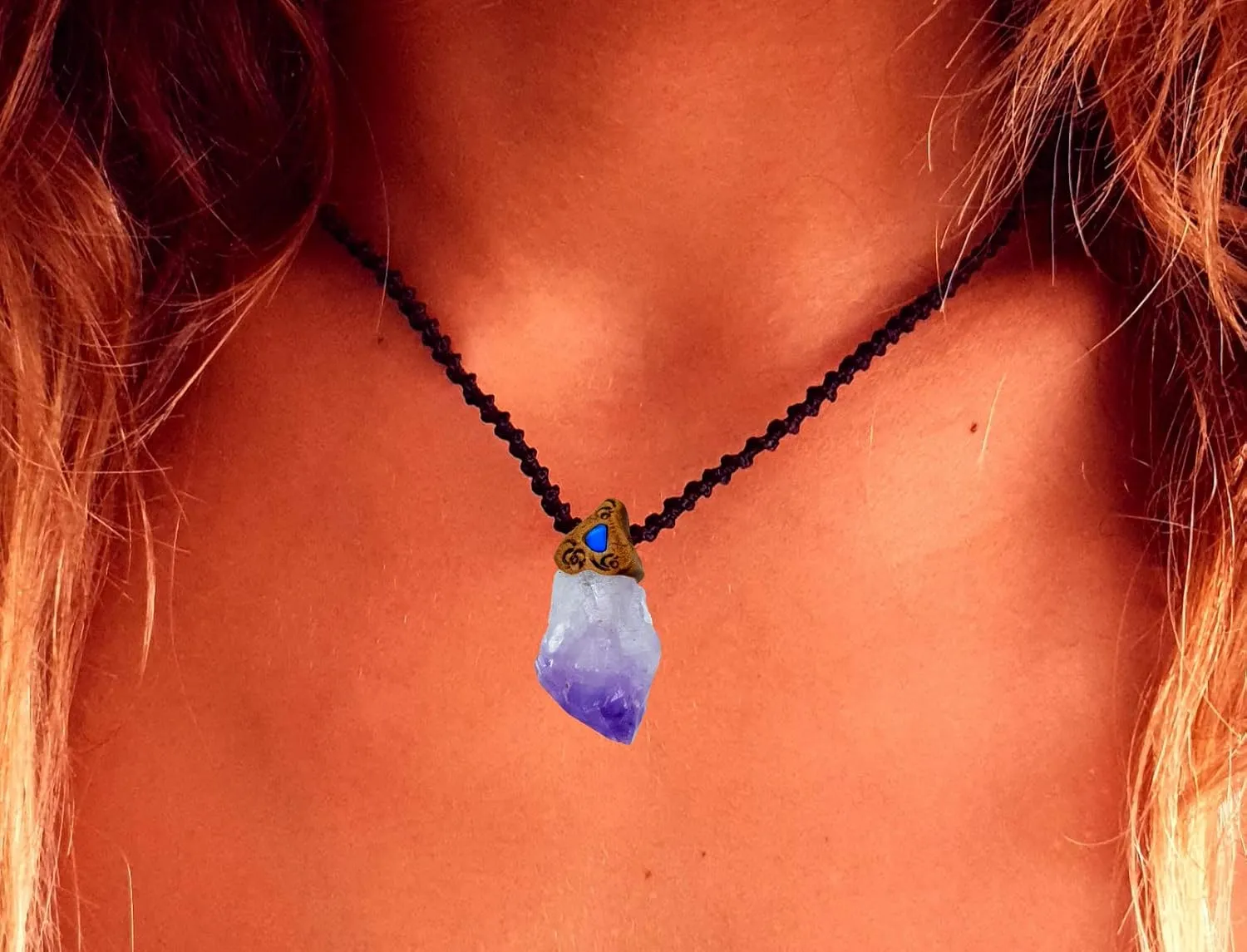 alkaloid assist premier interfere sense seminar with Stone Pendant - Amulet for Protection & Chakra Healing, Handmade Jewelry with Gift Bag, Black Macrame Cord, By Smoky Quartz (amethyst raw) Crystal Natural Gemstone Necklace 