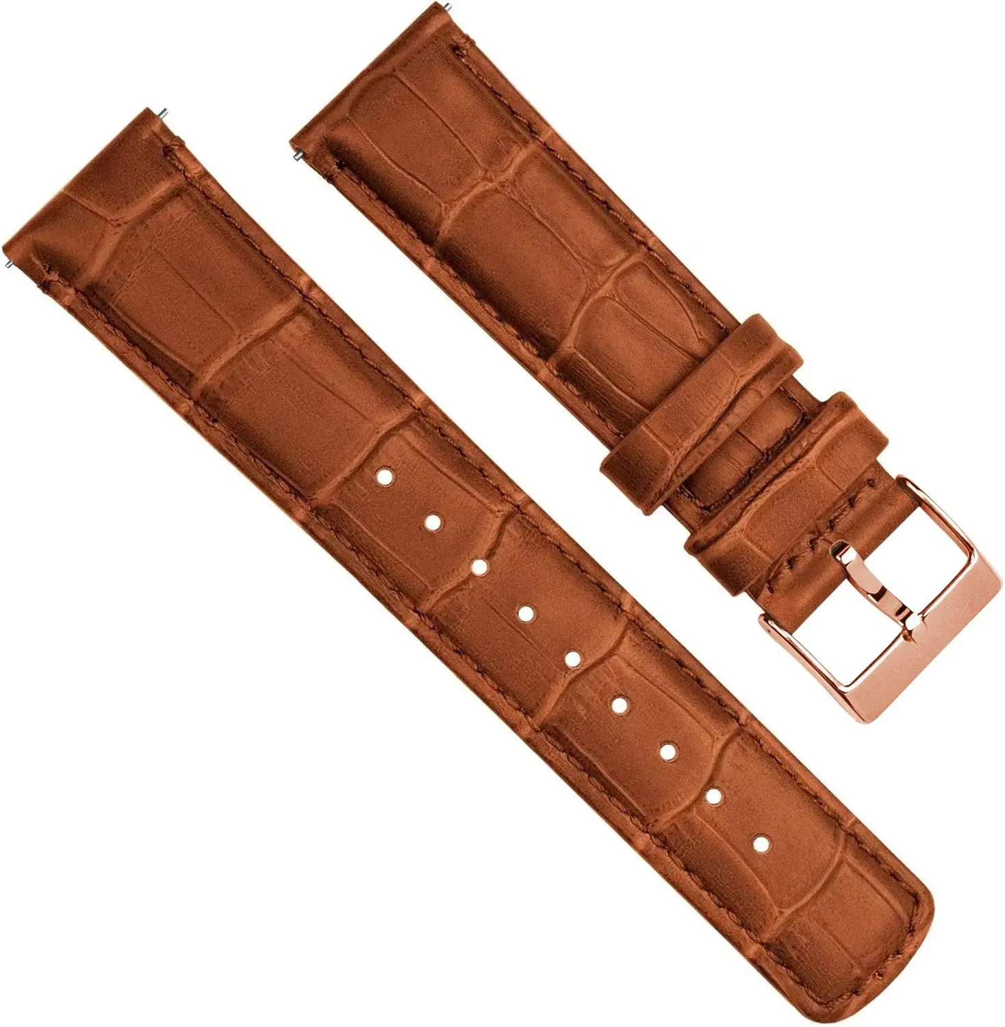 Alligator Grain Leather Watch Band Gear S3 Classic Frontier aviator caledonian humid detail fragment lagoon Black 