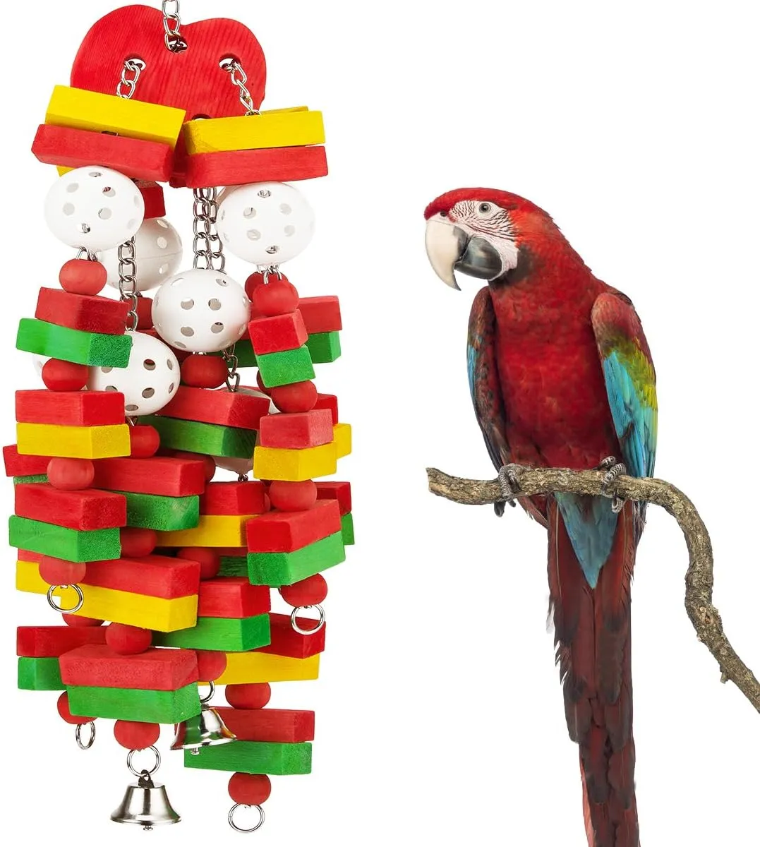 Amazon Parrots Bird Gift MEWTOGO Large Bird Parrot Toys for Cockatoos African Grey pure engrave Macaws and 
