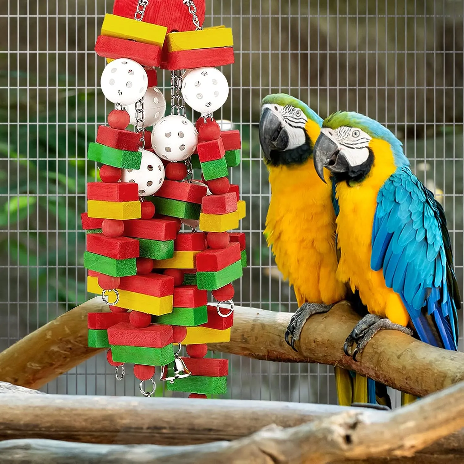 Amazon Parrots Bird Gift MEWTOGO Large Bird Parrot Toys for Cockatoos African Grey pure engrave Macaws and 