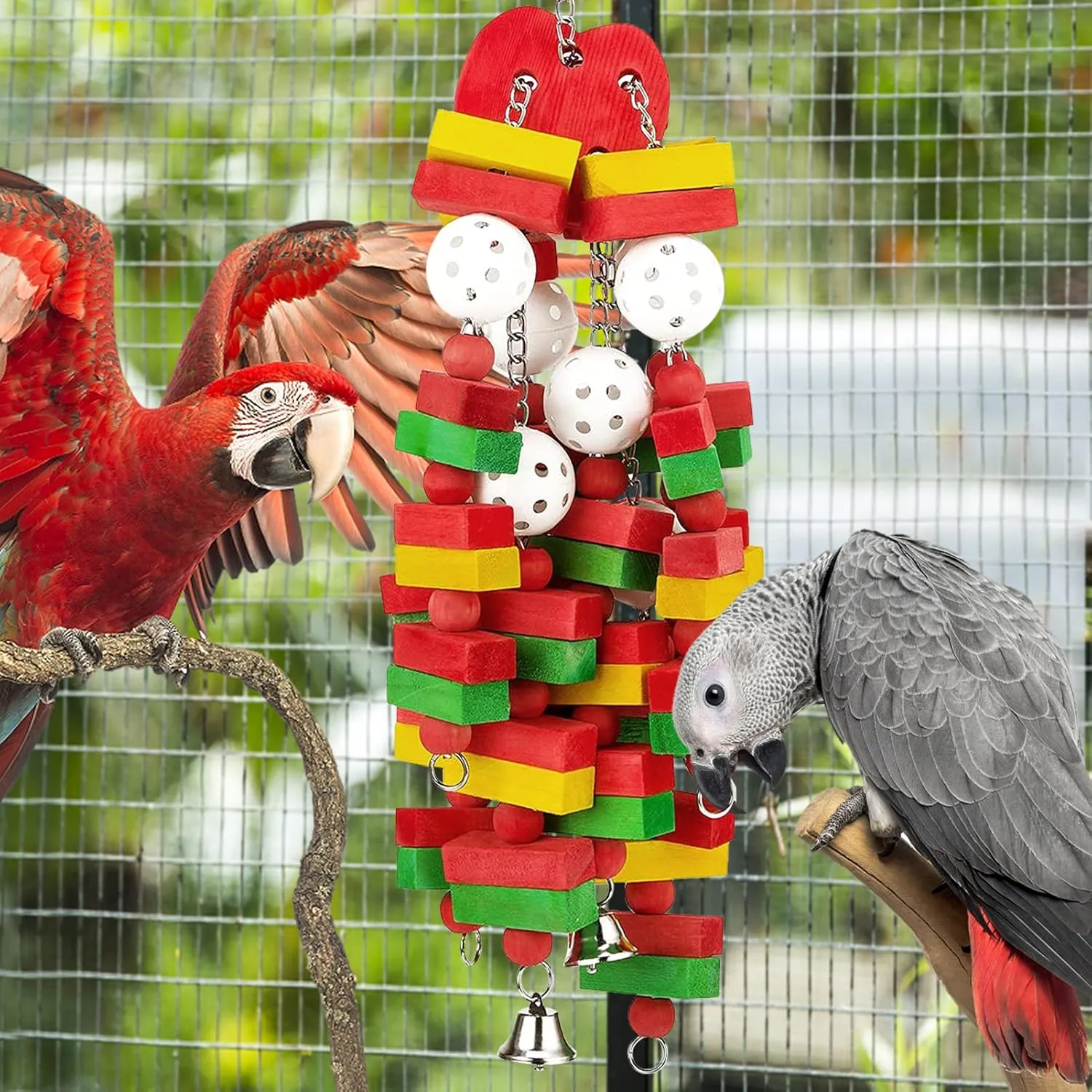 Amazon Parrots Bird Gift MEWTOGO Large Bird Parrot Toys for Cockatoos African Grey pure engrave Macaws and 