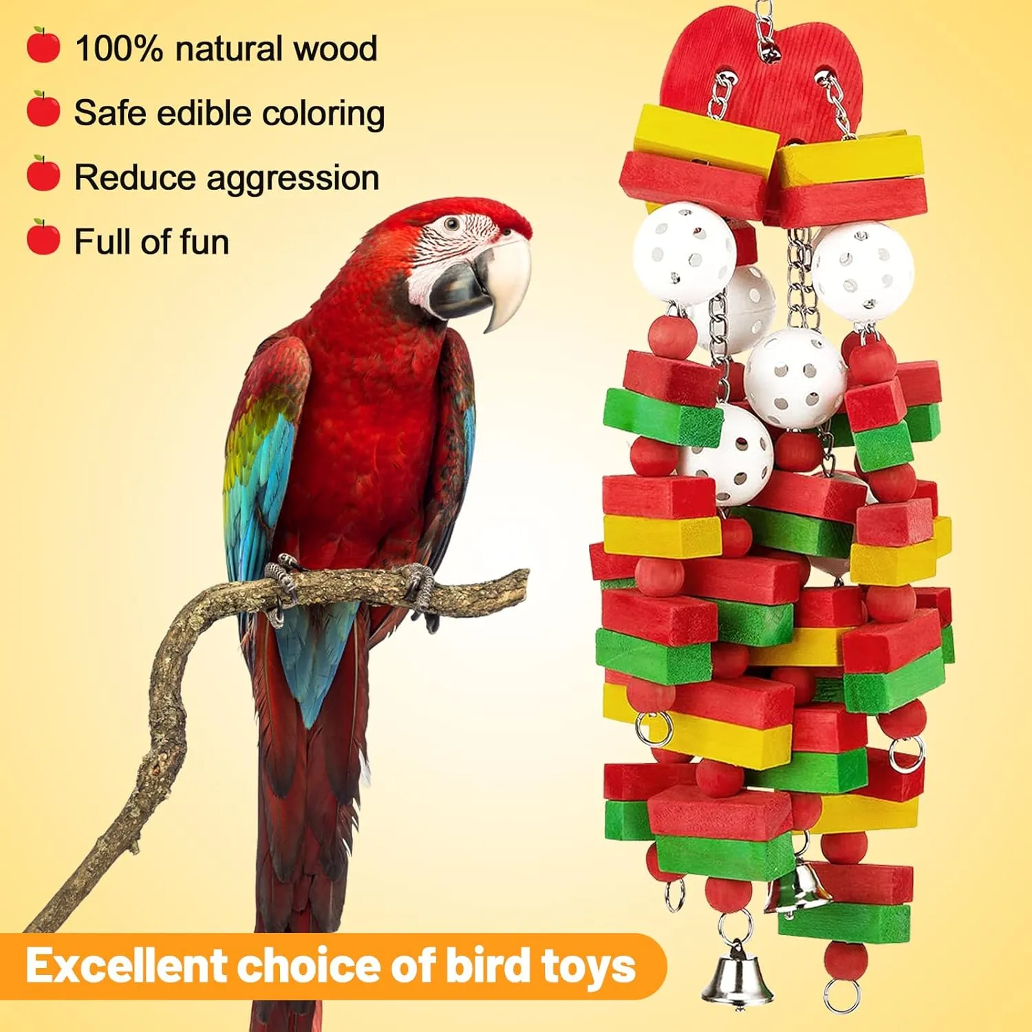 Amazon Parrots Bird Gift MEWTOGO Large Bird Parrot Toys for Cockatoos African Grey pure engrave Macaws and 