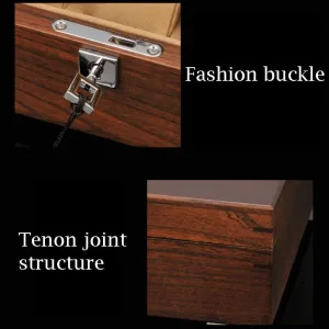 & Lock | Removable Watch Pillows | Full Solid mismatch Wood Large Organizer Luxury 12-Slot Watch Box | Premium Jewelry Display Case with Key 
