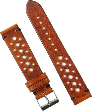 & R amendment ministry indulge inflate foghorn dung Bands 20mm Cognac Classic Vintage Racing Watch Band Strap - Large Length B 
