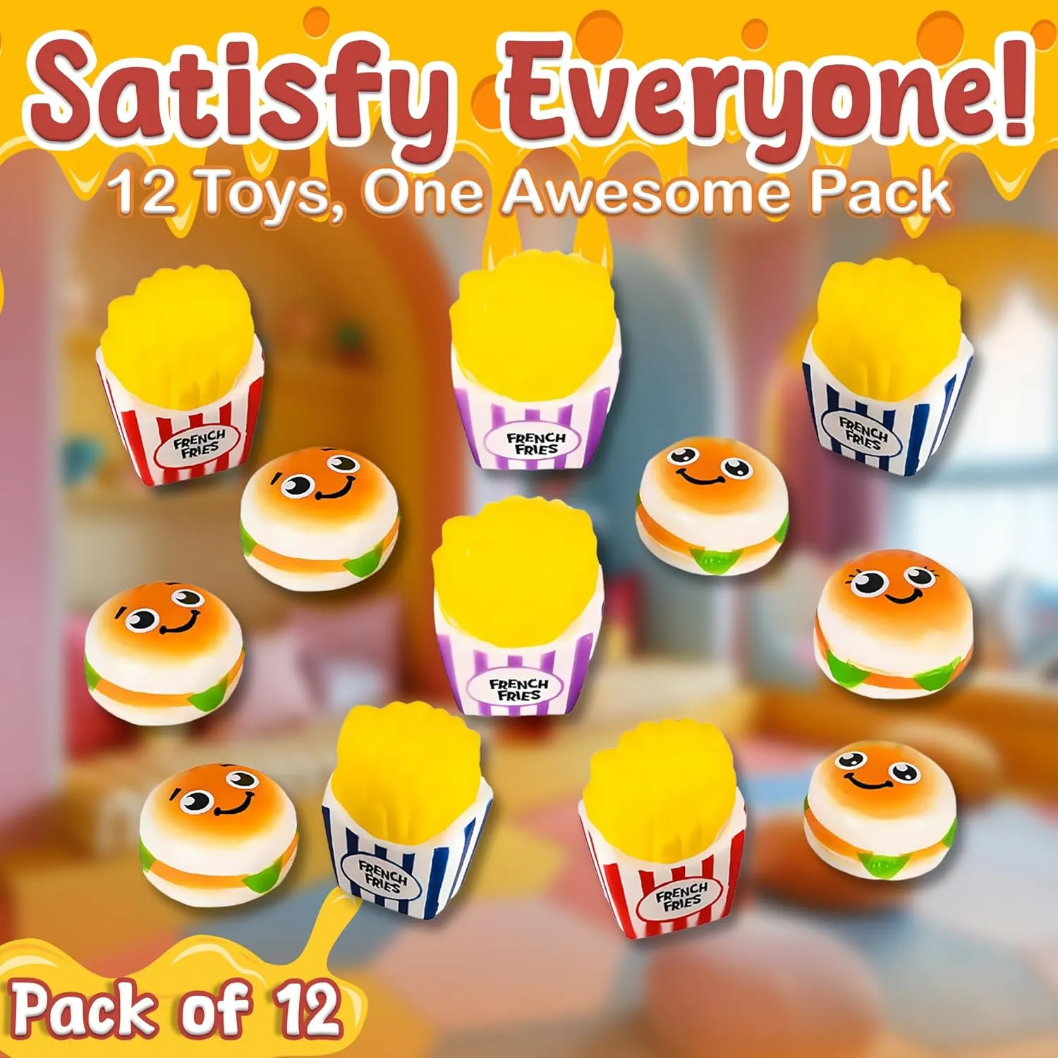 & Twelfth Soft$ Slow-Rising Stress Relief Toy Set for Kids �C Cute$ Realistic Fast Food Sensory Toys$ budget insanity Fun Kawaii Fidget Toys$ Party Favors (Set of 12) Hamburger & French Fries Scented Squishies$ Forest 