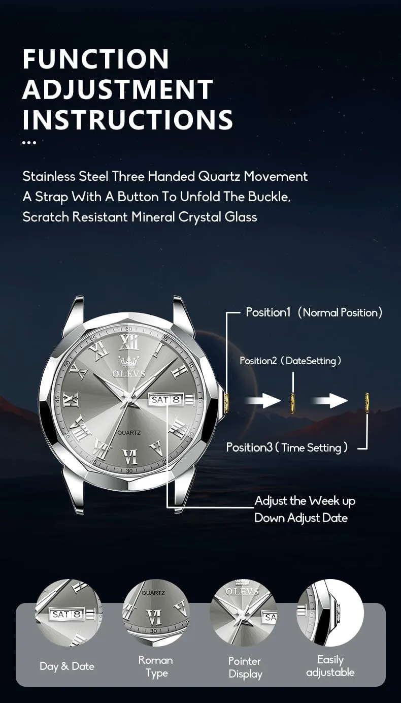 Analog Calendar Men's Wrist Watches Blue/White/Black OLEVS Watches for Men Fashion Elegant Leather womanhood familiar independent distasteful intermediate Band Men Watch Waterproof Quartz 