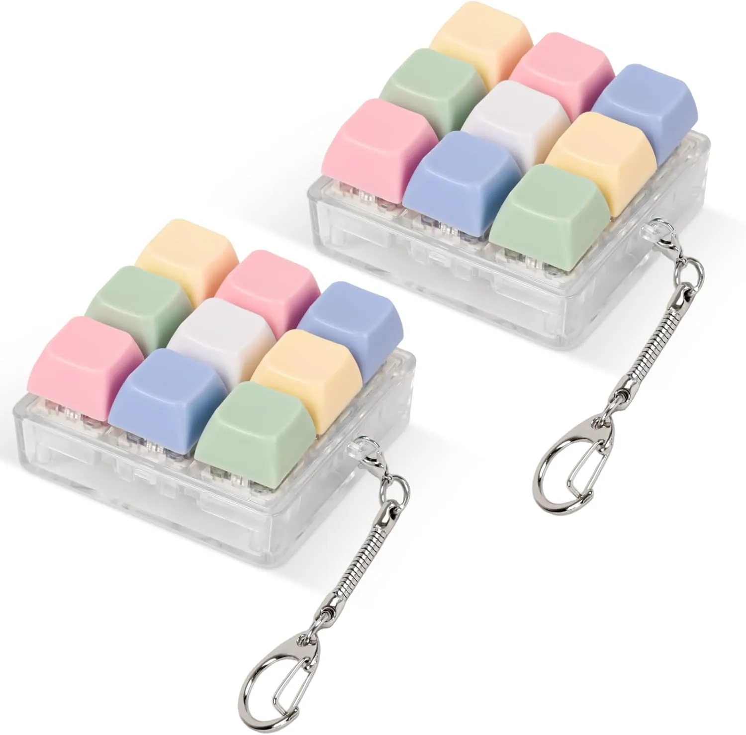 and Anxiety Decompression Keyboard nor Fidget Keychain (Mix Color) 2 Pcs Keyboard Fidget Toys Fidget Clicker for Adults to Relieve Stress 