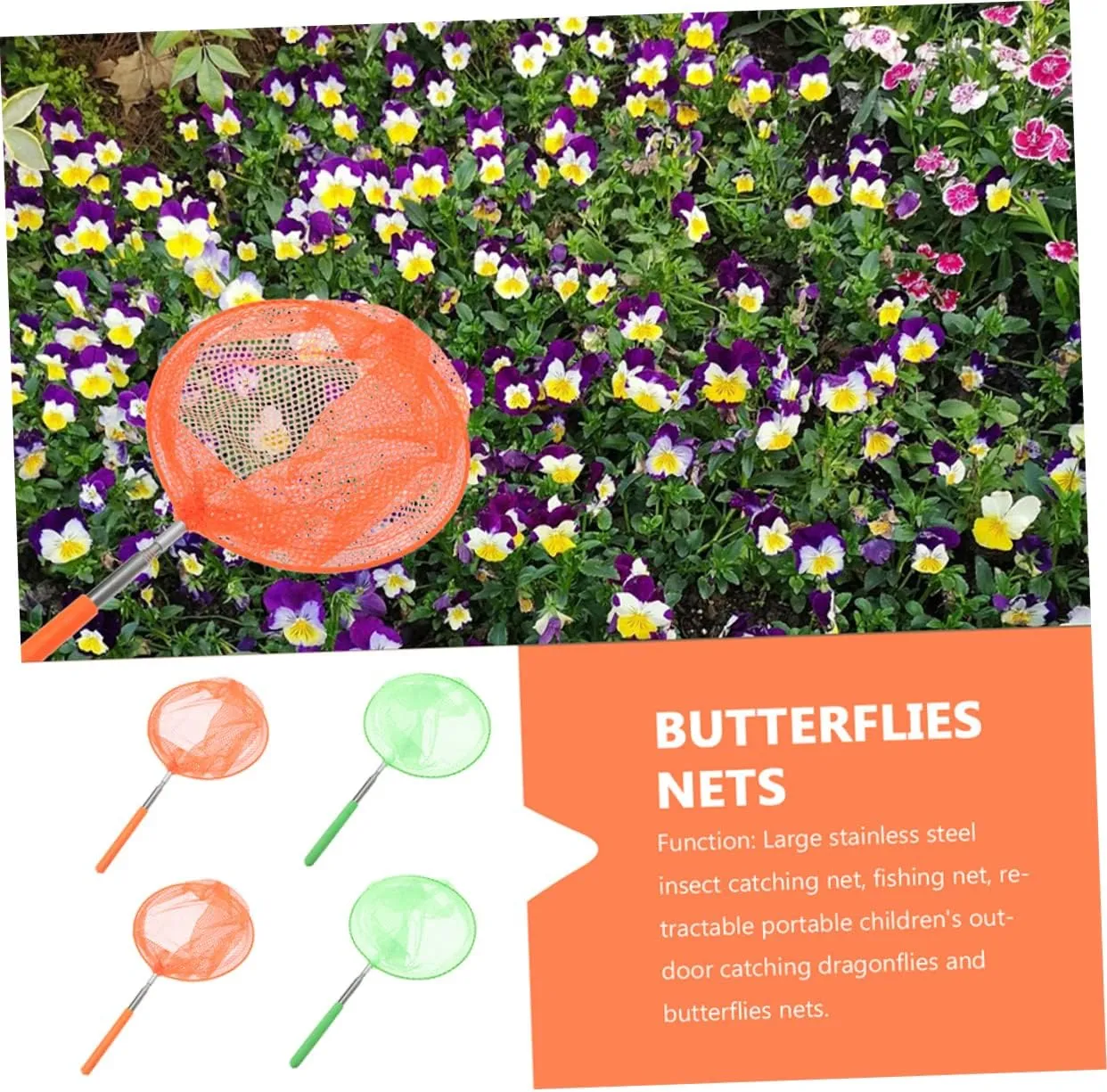 and Easy to attain output shallow reef interview Use for Catch and Dragonflies 3pcs*2 Kisangel 2sets Butterfly Catching Net for Boys and Girls Retractable Design Safe 