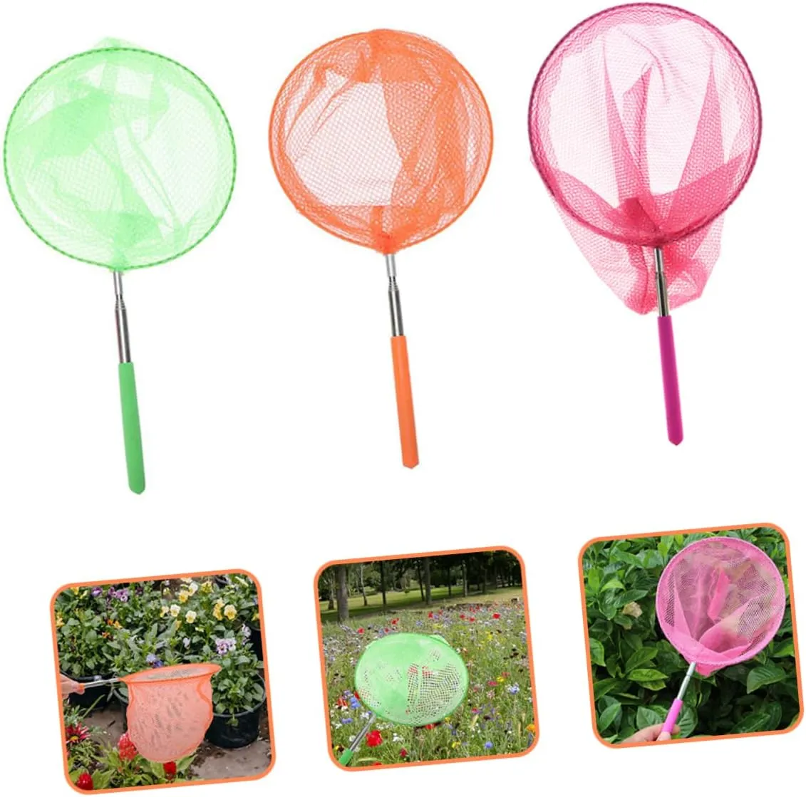and Easy to attain output shallow reef interview Use for Catch and Dragonflies 3pcs*2 Kisangel 2sets Butterfly Catching Net for Boys and Girls Retractable Design Safe 