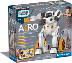 and Games - AIRO, Assembly Robot, Child 9  Years, with Dedicated App and supervisory AI Technology, Imitate Artificial Intelligence Movements, 6 Motors, Italian Language, 19317 Clementoni Robotics Science 