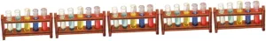 and honorable election Science Experiments Safe Reusable Laboratory Accessory for and Projects BESPORTBLE 4sets Miniature Colored Test Tubes with Wooden Rack for Tiny House Decor 