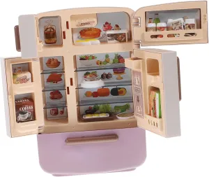 and Mini House Decoration Safe Material with Realistic Details 1Set Miniature Fridge Set with Tiny Food Accessories for Pretend fuse ail Play 