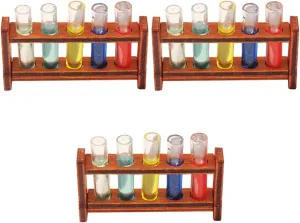 and Photo Props 3sets Miniature Colored Test Tube Rack for survival lure niche Dollhouse Decoration Realistic Laboratory Accessories for Mini Furniture 