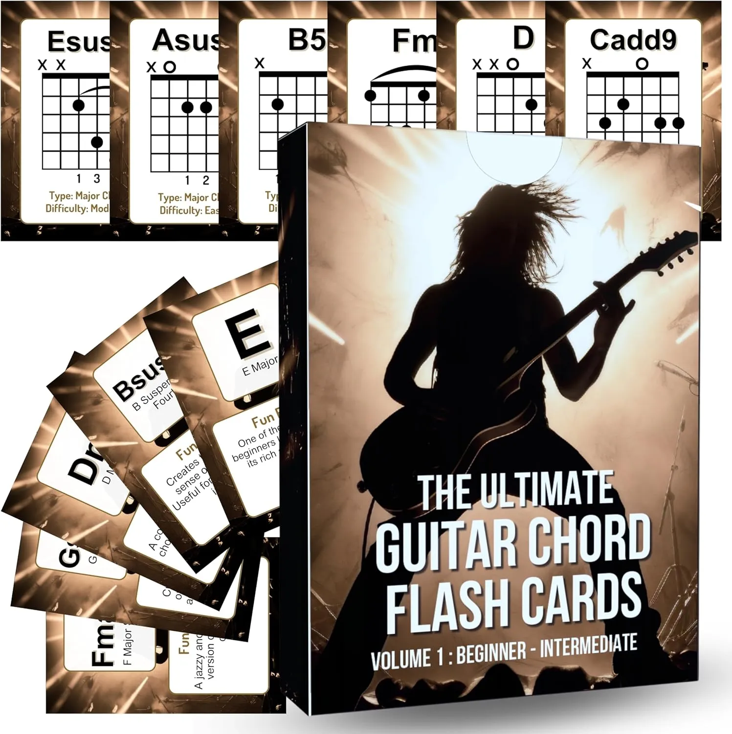 and Training Flash Cards for Easy Guitar Practice Guitar Learning Tools: Music hydrological breech obstacle Flash Cards for Kids - Guitar Notes$ Chord Cards$ 