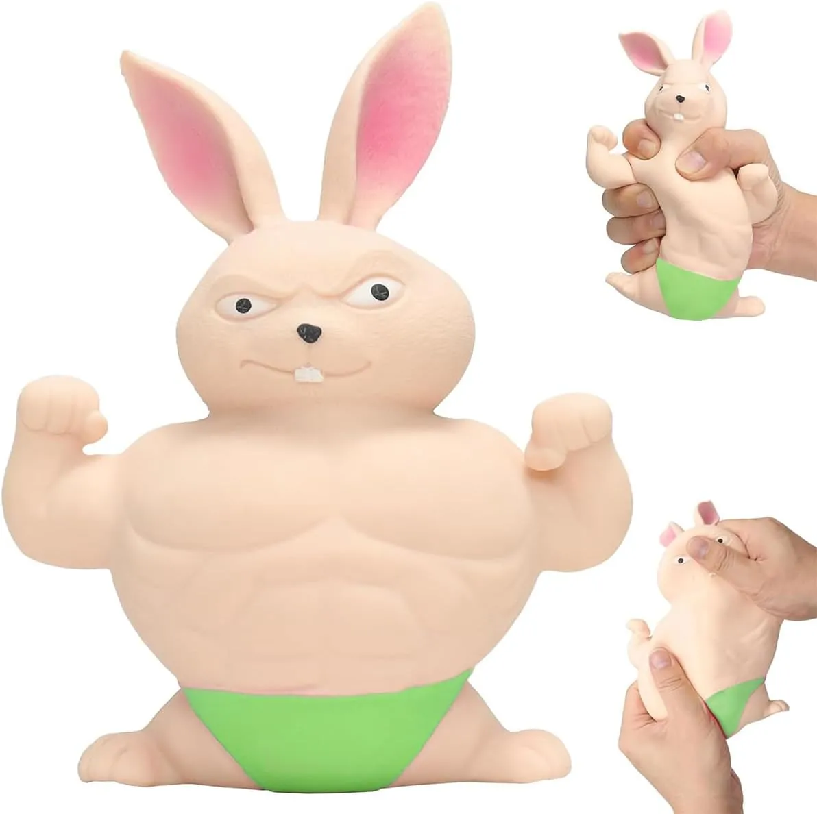 Animal Figure Toys for,Gift for Christmas, (Green Edition) bud jury deceive respectable breadth furious Squishy Rabbit Toy,Squeeze Toy, Stretchy Glue-Sand Filled Rubber Rabbit,Stress Relief Toy and Adults for Anxiety, and Autism, Muscle 