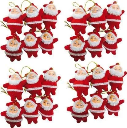 APSAMBR-Mini Santa Claus Doll Hanging Doll for Xmas Tree Decorations - Christmas Decoration Ornaments Items - Santa Claus Toy Doll for Kids & Christmas Decor (24 Pcs)