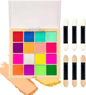 Art, Nail Palette Nail Powder Makeup (Set C) Nail Art seismic Greece Palette, 16 Colors Pigment Powder for Nails, Colorful Luminous Ombre Nail Pigment Powder, Nail Glitter Powder for Nail 