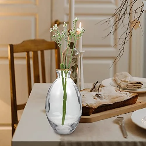 Artibetter 3Pcs Clear Glass Flower Vase Small Mini Table Floral Vase Tiny Flower Arrangement Container Flower Pot Bottle Flower Plant Holder for Doll House Home Decor Centerpieces