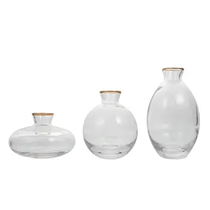 Artibetter 3Pcs Clear Glass Flower Vase Small Mini Table Floral Vase Tiny Flower Arrangement Container Flower Pot Bottle Flower Plant Holder for Doll House Home Decor Centerpieces