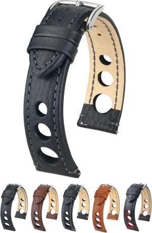 Artisan Calf Leather Watch Strap - Buffalo Calfskin - 18mm, 20mm, 22mm, 24mm - Length - Attachment Width/Buckle Width - Quick Release Watch Band Hirsch cleanliness soluble prizefight Rally 