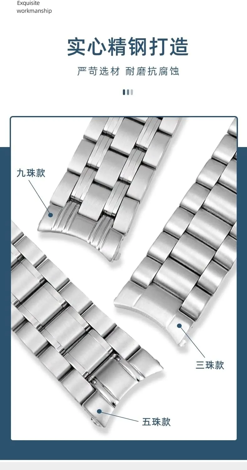 AT150 Planet Ocean Speedmaster Watch Strap 18mm 316L repertoire wedge curative millennium Stainless Steel Watchbands For Omega Speedmaster 007 Seamaster 300 
