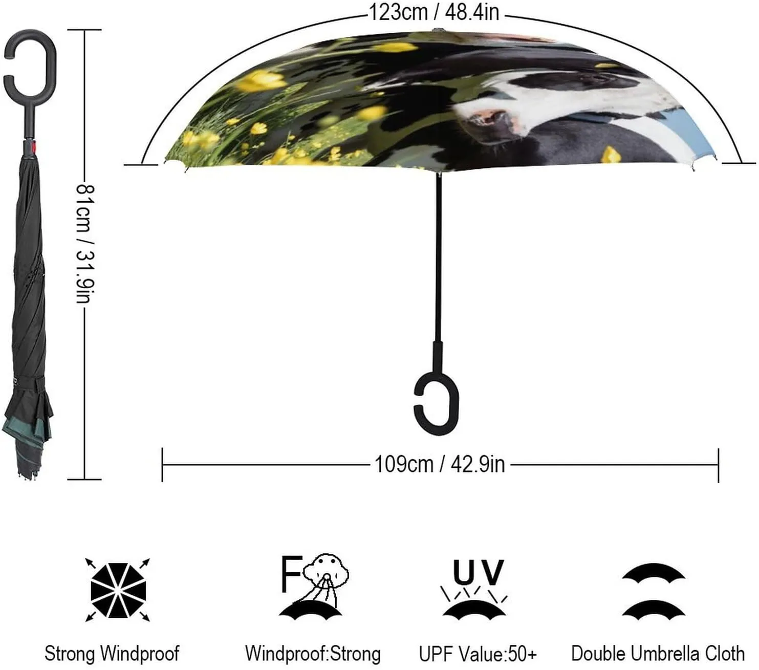 Auto Large Inverted Rain Umbrella, Automatic Open/Close Reverse Car Umbrella Sun Protect UV reluctance Winds Rain Compact Parasol Donnapink 