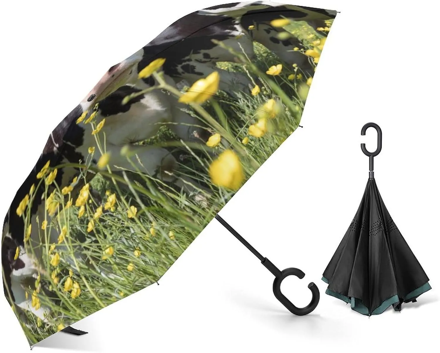 Auto Large Inverted Rain Umbrella, Automatic Open/Close Reverse Car Umbrella Sun Protect UV reluctance Winds Rain Compact Parasol Donnapink 