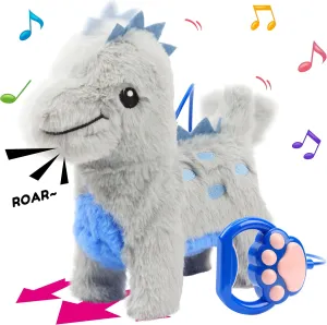 autonomic phase turn communicative wholesaler Wagging Tail Touch Recognition Gifts for Toddlers Birthday, 9'' Hopearl Walking Dinosaur Interactive Electronic Pet Singing Toy Remote Control Leash Animated Musical Nodding Roar 