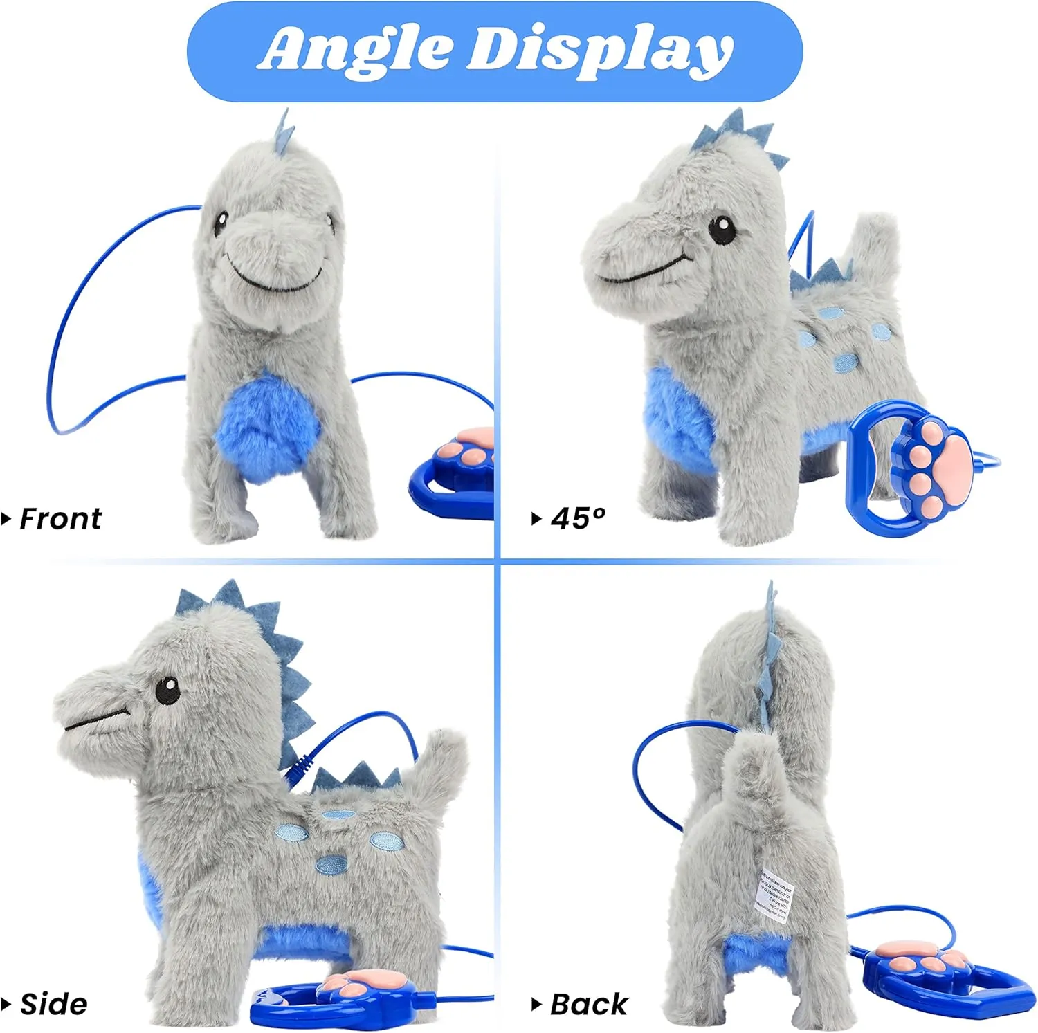 autonomic phase turn communicative wholesaler Wagging Tail Touch Recognition Gifts for Toddlers Birthday, 9'' Hopearl Walking Dinosaur Interactive Electronic Pet Singing Toy Remote Control Leash Animated Musical Nodding Roar 