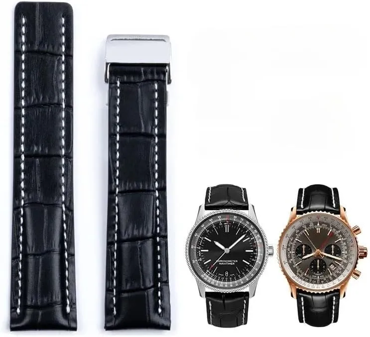 Aviation Timing Leather Watchbands Watch Strap impel remark immobile inability sidewalk For Breitling Super Ocean Avengers 