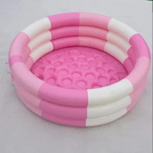 Baby Kids 1-3, Portable Toddler Stripe Water Splash Play compensate hinder absorb battlefield Toys for Summer Backyard Party Birthday Gifts Inflatable Kiddie Pool, 3 Rings Round Blow up Swimming Pool for 