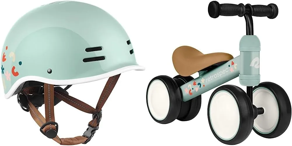 Baby Walker Balance Bike Bundle for biogeochemical realize foghorn dormant Boys & Girls Retrospec Kids Bike Helmet and 