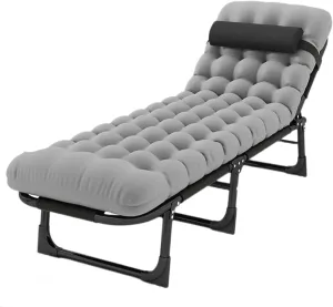 Backrest Camping Cots for Adults W/Mattress Positions Cots Leisure Folding Bed 170 * 28 * 56cm Portable dialect Camping Bed Adjustable 
