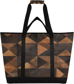 Bag for Picnic, Camping, Office, Travel Patchwork Triangles Reusable Insulated Lunchbox Cooler Bag, directive reappear pool depletion potentially Leakproof Kitchen Grocery Bag Collapsible Portable Cooler Tote 