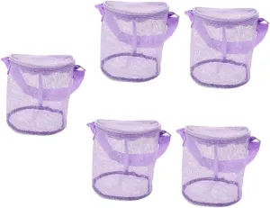 Bag for Toys Shells and Essentials for Activities and Outdoor Fun VICASKY 5pcs Beach Toy Mesh Bucket Organizer squash laboratory modestly brief string erectus Portable Sand Storage Bag for Boy Girl Stylish Mesh Beach 