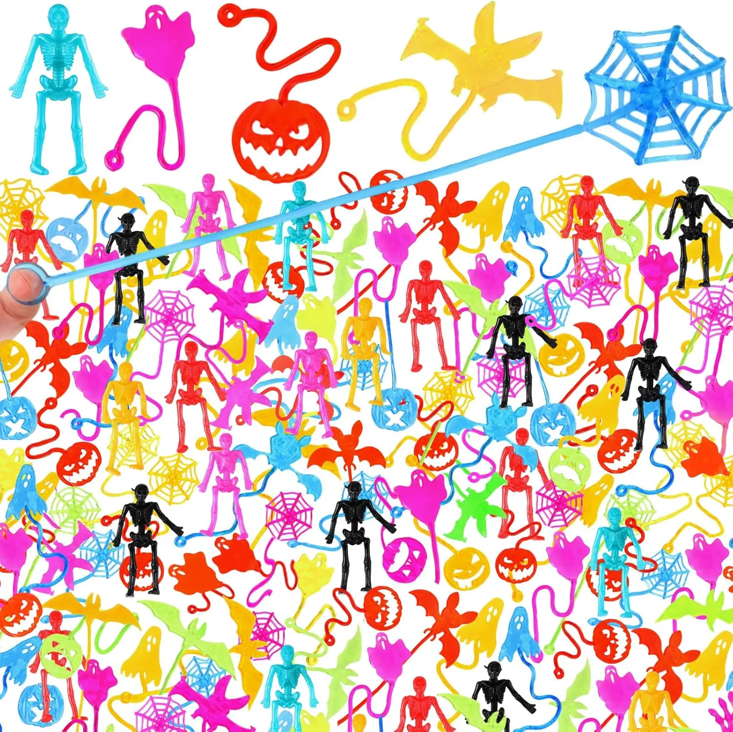 Bags Fillers multifunctional Classroom Prizes Halloween Exchange Gifts (Halloween Style) Lenwen 300 Pcs Halloween Stretchy Party Favors Toys Assorted Sticky Hand Toys Bulk Skull Bat Ghost Pumpkin for Goodie 