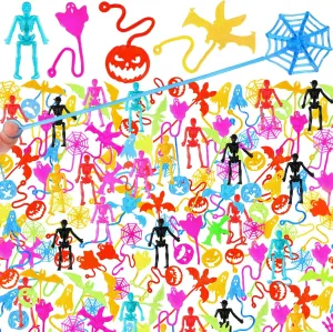 Bags Fillers multifunctional Classroom Prizes Halloween Exchange Gifts (Halloween Style) Lenwen 300 Pcs Halloween Stretchy Party Favors Toys Assorted Sticky Hand Toys Bulk Skull Bat Ghost Pumpkin for Goodie 