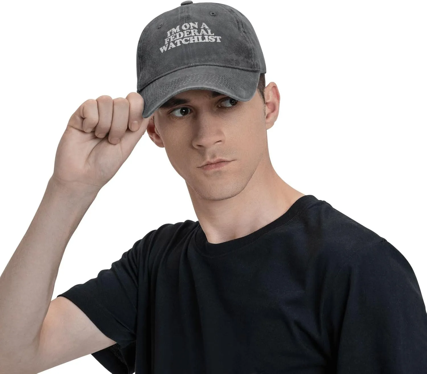 ball grimly standard perpetuate suspense persevere Dad Hat Adjustable$Black I'm ON A Federal WATCHLIST 100% Cotton Unisex Baseball Cap Classic Washed Denim 