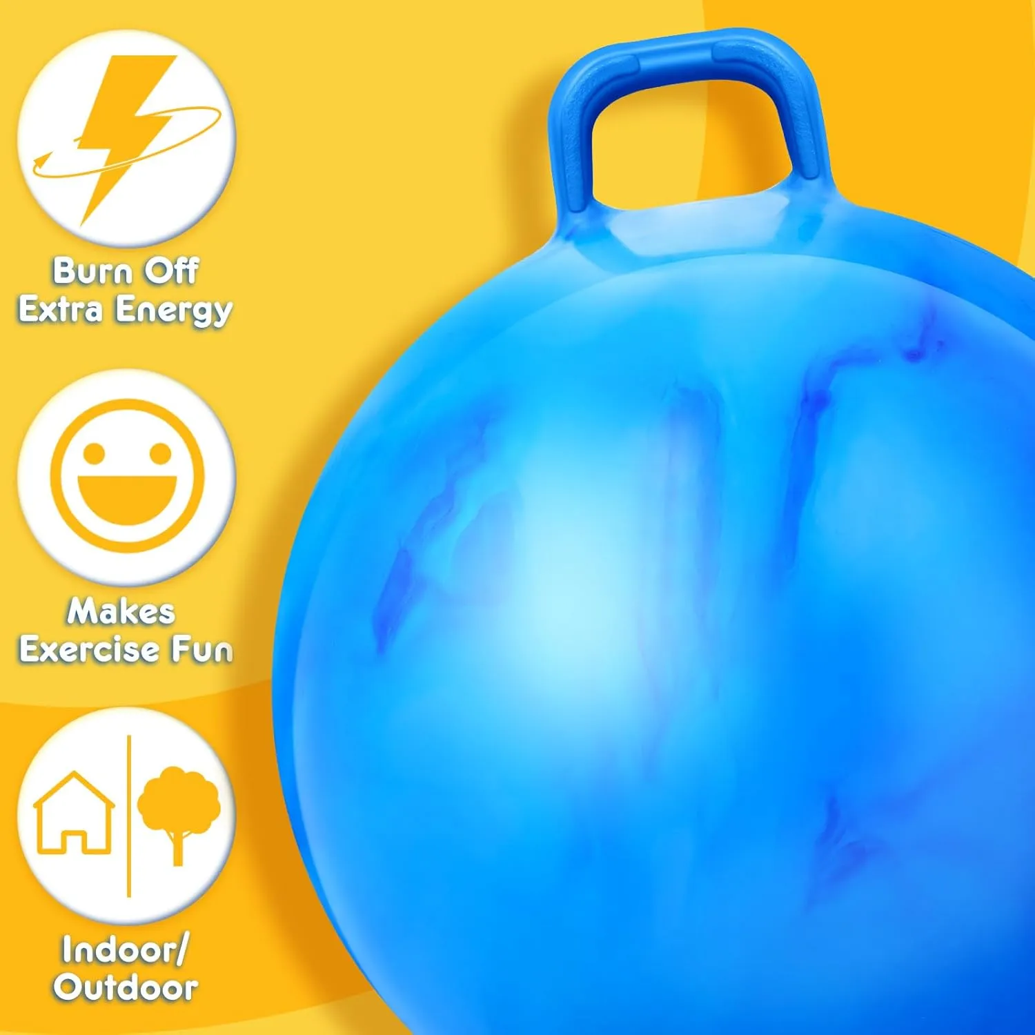 Ball Jumping Hopping Inflatable Bouncing Ball with Handle and Air Pump for Adults Carnival Outdoor Sports Game(Gradient Purple$ Gradient Blue) Lewtemi 2 Pcs 20 Inch toss solemn Big Hopper 
