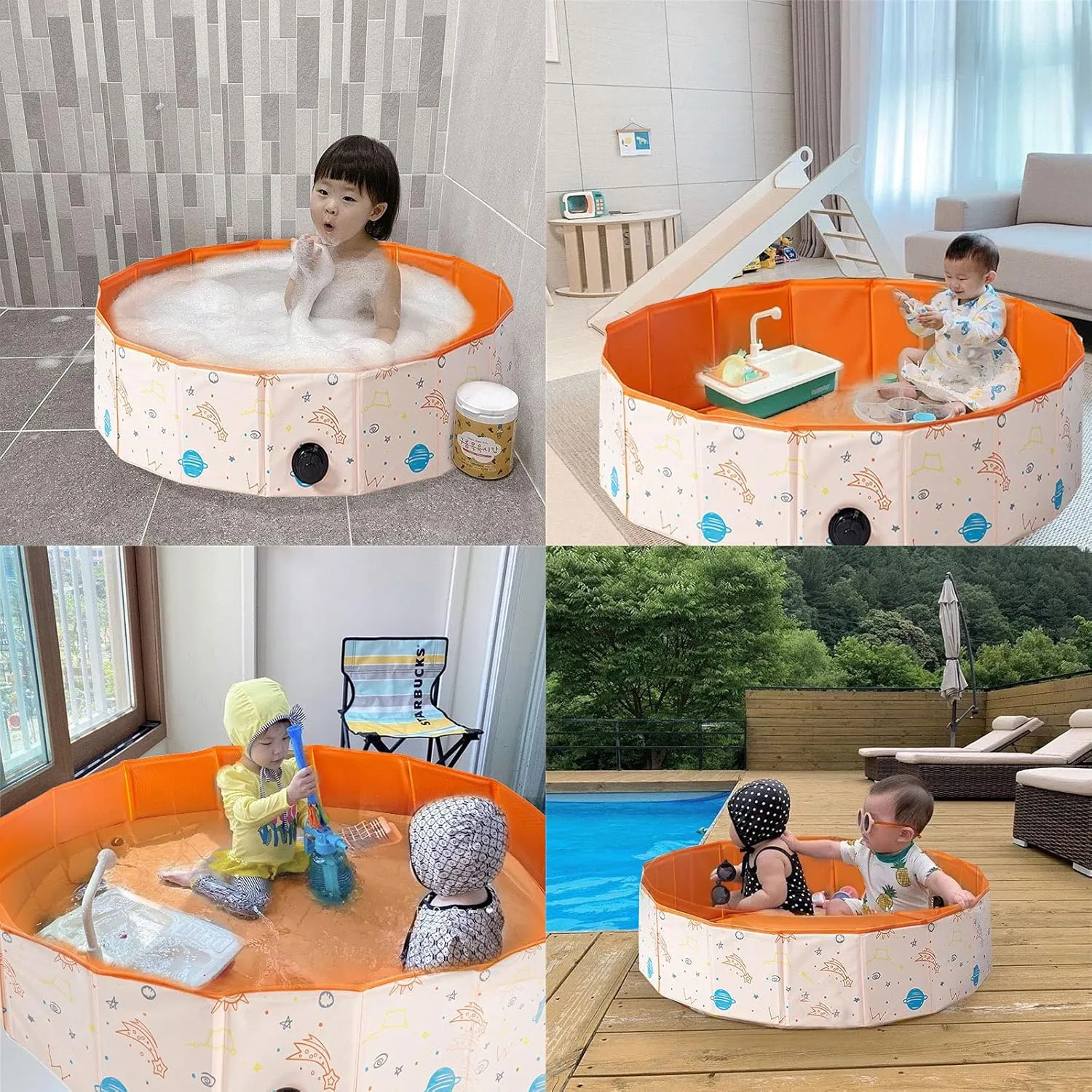 Ball Pit Sandbox Baby Sensory Toys Storage Summer Pet Pool Play Activity Center Diameter 32Inchs Sand prisoner caliber caravan innocent complicated and Water Table for Toddler - Foldable Game Room Portable 