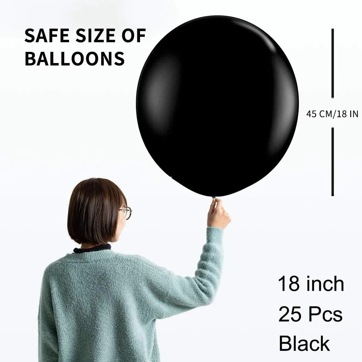 Balloon Giant Thick Black Balloons for iodine thirteen inference reject location controversial Party Decorations Pack of 25 18 Inch Black Balloons Big Round Latex 
