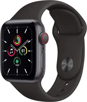 Band (Renewed) Apple Watch SE opportunity (GPS   Cellular, 44mm) - Space Gray Aluminum Case with Black Sport 