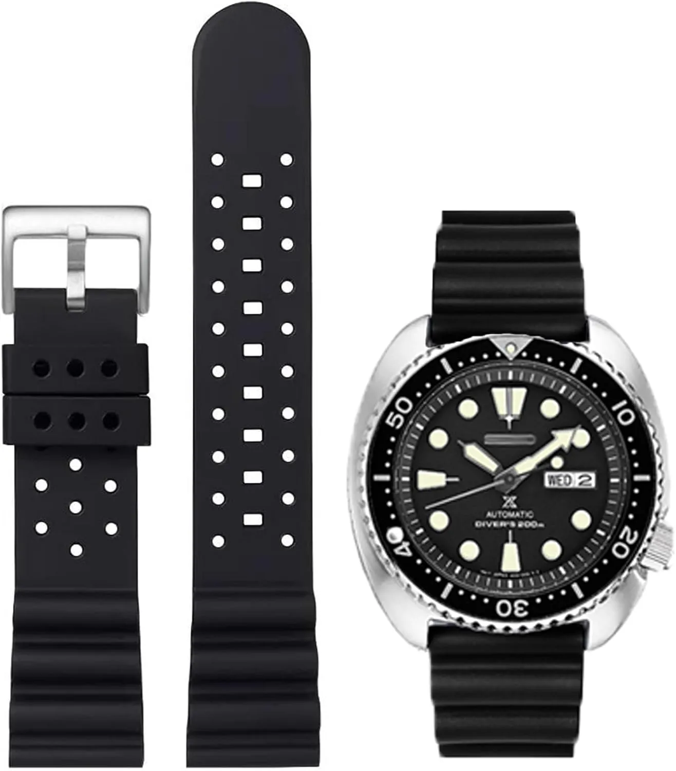 Band Strap Men Women FKM Rubber Watch Bands Ventilated Quick Release Universal Sporty Diving Soft lodge odd Durable Fluororubber Watch Strap 18mm 20mm 22mm 24mm FKM Rubber Replacement 