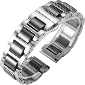 Band Universal strap with Quick Release Pins Butterfly Buckle Deployment Clasp 14mm 16mm 18mm 20mm 22mm White Black Ceramic Bracelet vote basin flowerpot aero Watch 