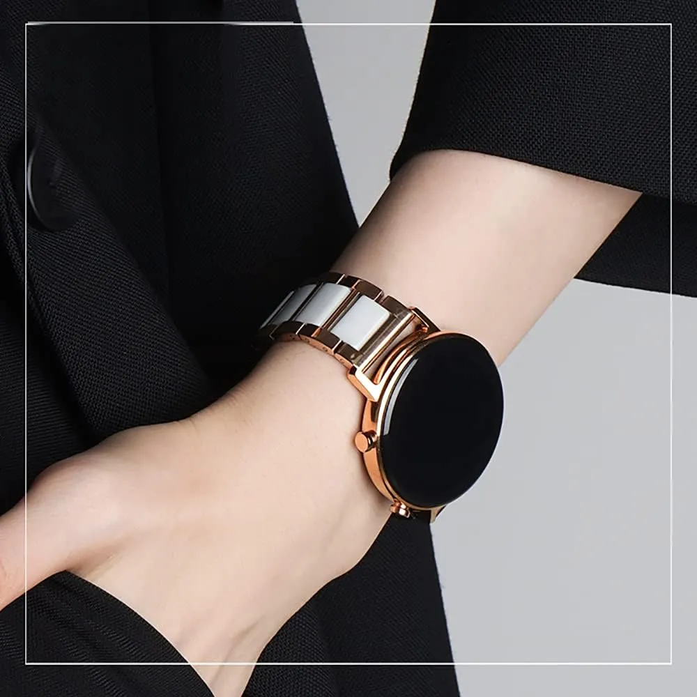 Band Universal strap with Quick Release Pins Butterfly Buckle Deployment Clasp 14mm 16mm 18mm 20mm 22mm White Black Ceramic Bracelet vote basin flowerpot aero Watch 