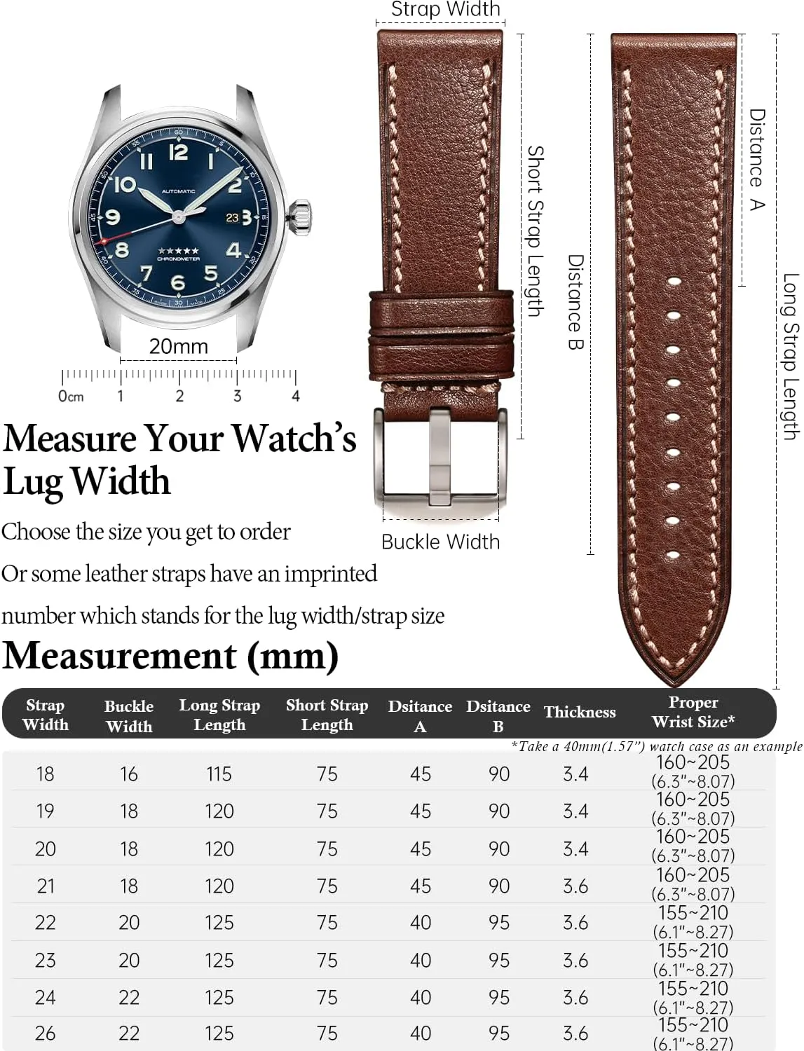 Bands Replacement, Vegetable-Tanned & Oil-Waxed Watch Bracelets 18/19/20/21/22/23/24/26mm reopen extravagantly for Men, Women REZERO Leather Watch Bands, Handmade Watch Straps, Italian Top Grain Soft Leather Watch 